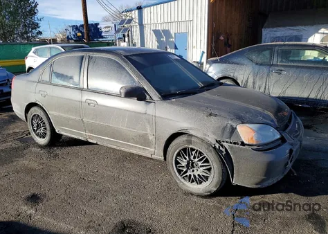 2003 Honda Civic Lx z USA, uszkodzony, nr VIN 2HGES155X3H613013